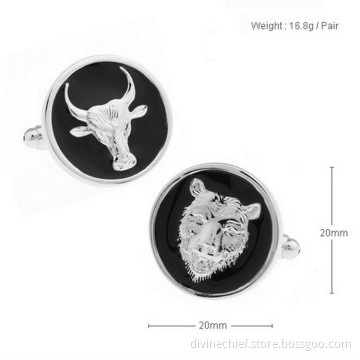 Custom Bull And Bear Photo Cufflinks Wholesale Metal Cufflinks